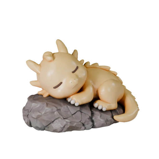 Figura de dragón bebé durmiendo, generada con el Creador 3D de Tridea